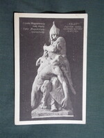 Képeslap,Trianon, Irredenta,Csonka Magyarország,szobor Kelet,Védőliga szövetség kiadás,1930-