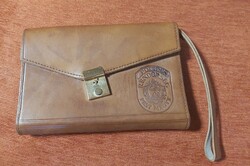 Bőr csuklóra akasztható retró POLICE IRAT TARTÓ TÁSKA.