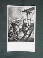 Képeslap,Földművesszövetkezet árubemutató,Zichy Mihály,Kaukázusi jelenetek,A kém festmény,1950-