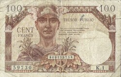 100 frank francs 1947 Tresor Franciaország Eredeti állapot Ritka