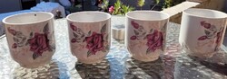 Vintage virágmintás porcelán csészék, 4 darab