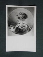 Képeslap,Földművesszövetkezet árubemutató,Zichy Mihály,Fiatal szolgálóleány,1950-