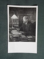 Képeslap,Földművesszövetkezet árubemutató,Csáki Maronyák József,Lenin,levél Sztálinnak,1950-