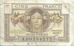 5 frank francs 1947 Tresor Franciaország Ritka