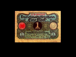 1 MÁRKA - 1920 NÉMETORSZÁG (Darlehnstaffenfchein) Ritkaság