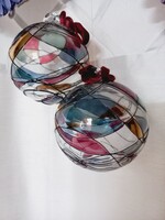 2 db dísz üveg gömb / karácsonyi gömb