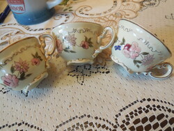 Zsolnay ,  mokkás csészék , kézi festés, / időközben az egyik csésze fogója  letörött , két db- ra /