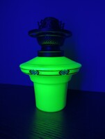 Méregzöld Ditmar ciánkék Uránium üveg olajlámpa petróleum lámpa uránüveg