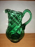 Retro green glass jug - 20 cm tall (27/d)