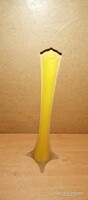 Retro sárga üveg egyszálas váza - 40 cm magas (z)