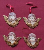 Karácsonyi porcelán angyalka akasztható dísz angyal fej szárny kellék dekoráció karácsonyfadísz