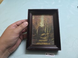 A1403 Paál László Erdei út című alkotásának a kis méretű (kerettel: 13 cm x 17 cm) másolata, nyomata