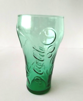 RETRO SÖTÉTZÖLD COCA COLA ÜVEG POHÁR,GYŰJTEMÉNYBE