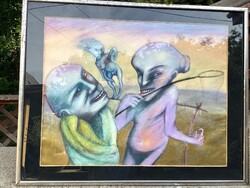 Balla Attila "Lepke vadászok" 1980  Svéd országi években készült groteszk alkotása!