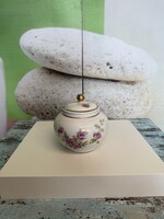 Kínai Virágmintás Porcelán Fedeles Cukortartó A174