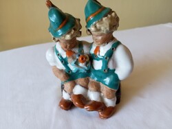Szécsi Jolán Bavarian Ceramic Figurine of Two Little Tourists for Sale!