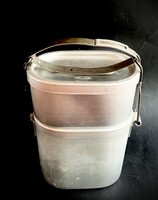 Vintage Markill Patent aluminium katonai ételhordó két részes csajka