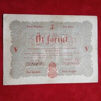Csodás Kossuth-bankó, 5 forint (1848, F)