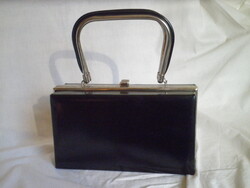 Fekete lakk lidikűr alkalmi kistáska szinházi pipere smink kozmetikai táska