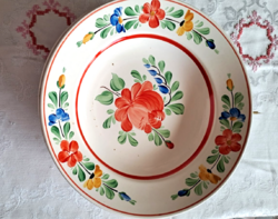 Old Painted Rose Folk Wall Plate