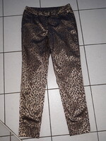 Flame 36/S.-s óarany árnyalatú leopárd mintás női alkalmi nadrág