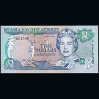 Bermudák 2 Dollars 2000 P-50a alacsony sorszám QE II UNC