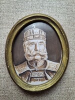 Ferenc József kézzel festett mini portré