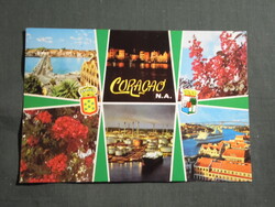 Képeslap,Amerika,Curacao sziget,Karib tenger,Willemstad,mozaik,városi látkép,részlet,1980-