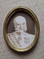 Ferenc József kézzel festett mini portré
