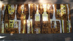 Régi, retro mokett iparművész falikárpit, faliszőnyeg