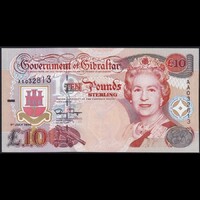 Gibraltár 10 Pounds 1995 P-26 QE II UNC