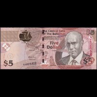 Bahama-szigetek (Bahamák) 5 Dollars 2007 P-72 UNC