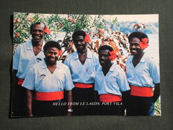 Képeslap,Ausztrália,Vanuatu,Port Vila,Warwick Le Lagon Hotel,benszülött személyzet,1980-