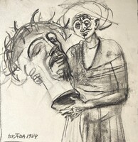 Bráda Tibor ( 1941 -  ) Férfi szoborral, 1984