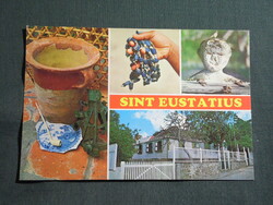 Képeslap,Amerika,Sint Eustatius sziget,Karib tenger,Holland Antillák,múzeum látkép,részlet,1980-