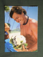 Képeslap,Tahiti sziget,Francia Polinézia,benszülött,Uru készítés látkép,részlet,1980-