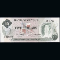 Guyana 5 Dollars 1989 P-22e UNC