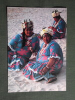 Képeslap,Tahiti sziget,Francia Polinézia,benszülött asszonyok látkép,részlet,1980-