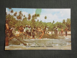 Képeslap,Dél Amerika,Karib tenger,Trinidad és Tobago,halász látkép,részlet,1980-