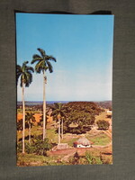 Képeslap,Közép Amerika,Karib tenger,Cuba,Kuba,Havanna,pálmalevél vágó munkás,1970-