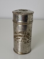 Régi amerikai borotvaszappan tartó fém tégely Colgate & Co. Shaving stick New York USA