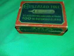 Antik SCHULER JÓZSEF- ELSŐ ACZÉLÍRÓTOLL ÉS TOLLSZÁRGYÁR "ÉVSZÁZAD TOLL" bő több mint 50 fémhegy 1.