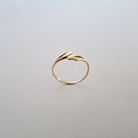 14 karátos arany, 1,58g. dupla levél mintás női gyűrű (No. 307.)
