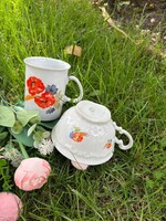 Gyönyörű pipacsos Zsolnay teás csésze és bögre