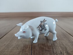 Régi Herendi porcelán szerencsemalac figura