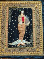 Ancient Burmese Gold Embroidered Kalaga Wall Hanging NEGOTIABLE