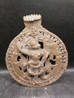 Hindu bronz majmos falidisz, 20 cm-es átmérőjű. antik.3956b