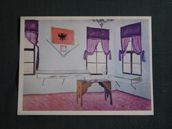 Képeslap,Európa,Albánia,Prizren,Albán liga háza múzeum,művészet, 1981-