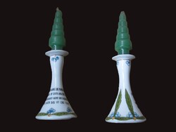 Porcelain Candle Holder Pair - Victora, Austria