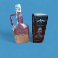 Jack Daniels Decorative Box + Bourbon Bottle